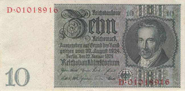 10 Mark 1929 D ro.173c